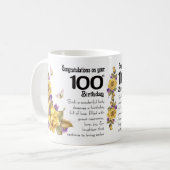 100th Rose jaune d'anniversaire et tasse de cadeau (Devant gauche)