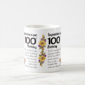 100th Rose jaune d'anniversaire et tasse de cadeau (Centre)