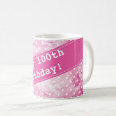 100th Tasse d'anniversaire avec des fleurs de rose (Devant droit)