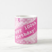 100th Tasse d'anniversaire avec des fleurs de rose (Centre)