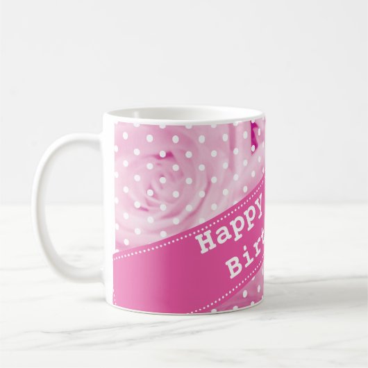 100th Tasse d'anniversaire avec des fleurs de rose (Gauche)