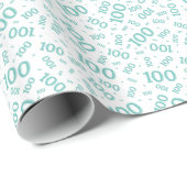 100th TESL/White Random Number Pattern Small Cadeaupapier (Rol Hoek)