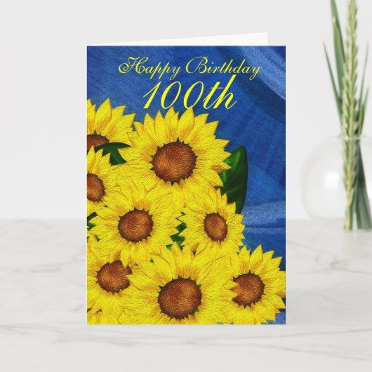 100th Tournesols floraux de carte de voeux (Devant)