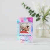 100x Carte de prière commémorative rose bleu Arty (Debout devant)