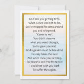 100x Élégante carte commémorative de prière en or  (Dos)