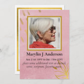 100x Élégante carte commémorative de prière en or  (Devant / Derrière)