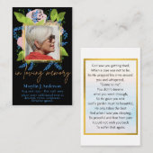 100x Joli bleu floral carte de prière (Devant / Derrière)