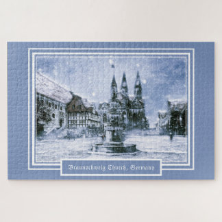 1014 stuks Braunschweig Church Winter Snowy Legpuzzel