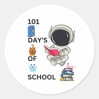 "101 dagen school weg" ronde sticker