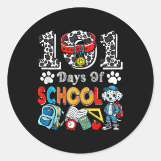 101 Days of School 100th Day Schooljongen Studente Ronde Sticker