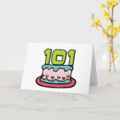 101 de Cake van de Verjaardag van éénjarigen Kaart (Gele Bloem)