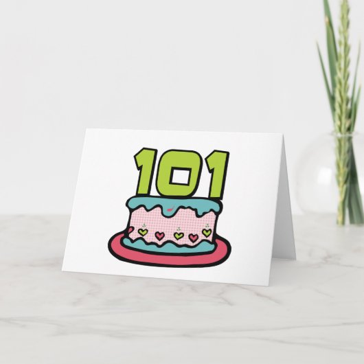 101 de Cake van de Verjaardag van éénjarigen Kaart (Voorkant)