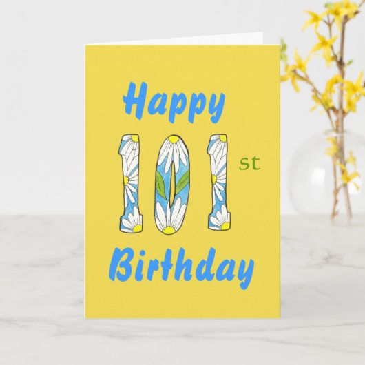 101 e carte d'anniversaire (Fleur jaune)