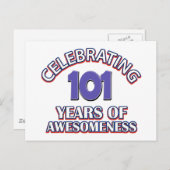 101 jaar cadeau design briefkaart (Voorkant / Achterkant)