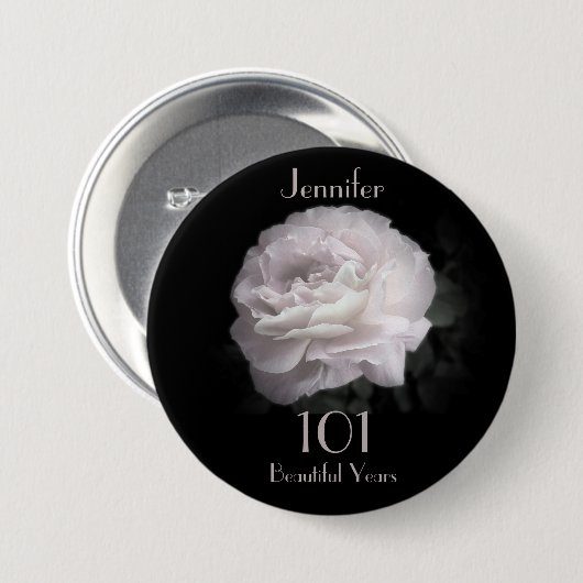 101 jaar oude, Bleke roze roze Button Pin (Voorkant /achterkant)