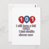 101-jarig design briefkaart (Voorkant / Achterkant)