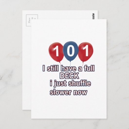 101-jarig design briefkaart (Voorkant / Achterkant)