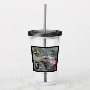 101e Airborne Div Irak Combat Veteran Acryl Drinkbeker