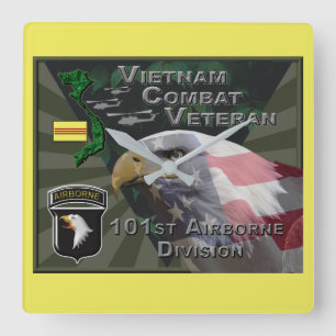 101e Airborne Div Vietnam Veteraan Vierkante Klok