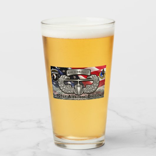 101e Airborne Division American Flag Glas (Voorkant gevuld)