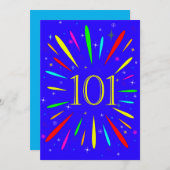 101e anniversaire de fête Invitation Explosion (Devant / Derrière)