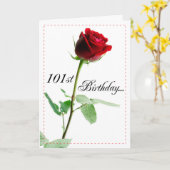101e Birthday Red Rose Kaart (Gele Bloem)