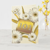 101e carte d'anniversaire avec marguerites. (Fleur jaune)