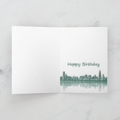 101e carte d'anniversaire avec une ville et des sp (Intérieur)