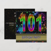 101e fête d'anniversaire Invitation avec bulles (Devant / Derrière)
