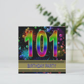 101e fête d'anniversaire Invitation avec bulles (Debout devant)