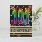 101e fête d'anniversaire Invitation avec bulles (Debout devant)