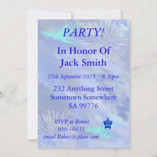 101e invitation de fête d'anniversaire (Dos)