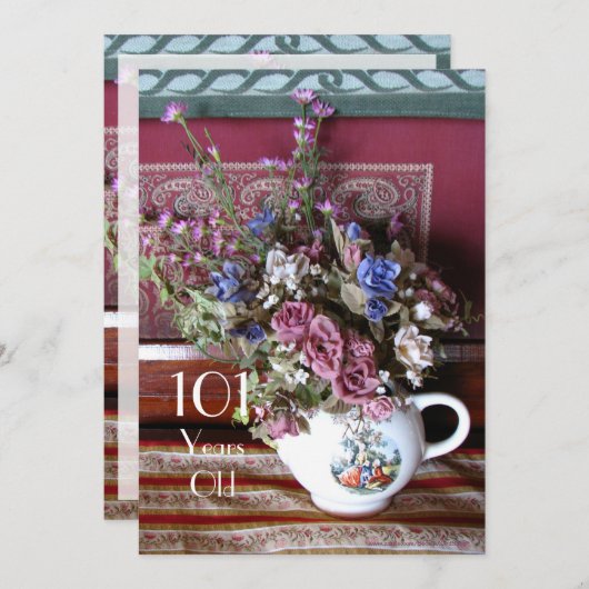 101e Invitation de fête d'anniversaire, théière Vi (Devant / Derrière)