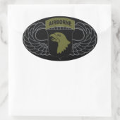 101e Luchtlandingsdivisie "Screaming Eagles" INGET Ovale Sticker (Tas)