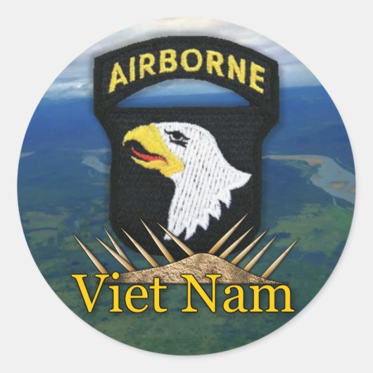 101e Luchtlandingsveteranen Vietnam veteranen Ronde Sticker (Voorkant)