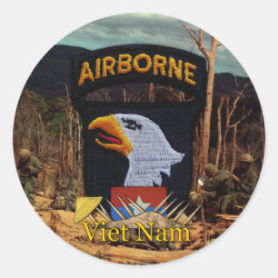 101e luchtsector vietnam - wijnstokkers ronde sticker