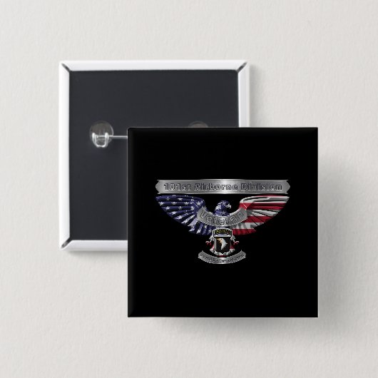 101e luchtvaartdivisie "Proud to Served" Vierkante Button 5,1 Cm (Voorkant /achterkant)