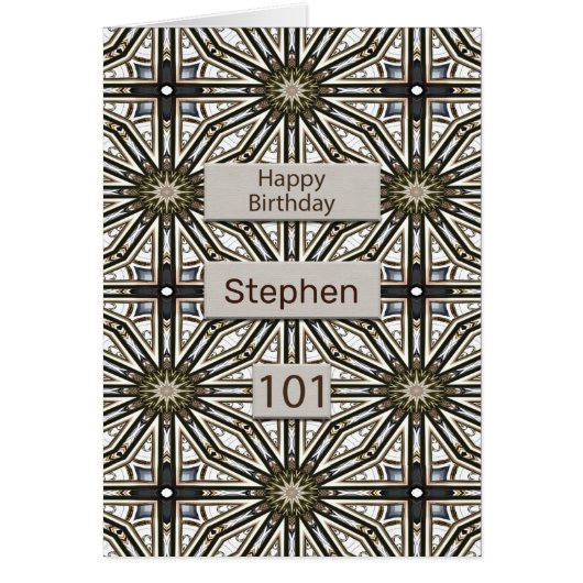 101e verjaardag Abstract Mandala Design (Voorkant)