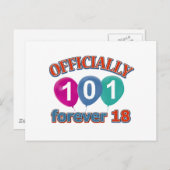 101e verjaardag design briefkaart (Voorkant / Achterkant)