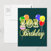 101e verjaardag met ballonnen briefkaart (Voorkant / Achterkant)