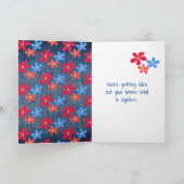 101e verjaardag Stokmeisje en madeliefjes op denim Kaart (Binnen)