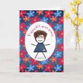 101e verjaardag Stokmeisje en madeliefjes op denim Kaart (Gele Bloem)