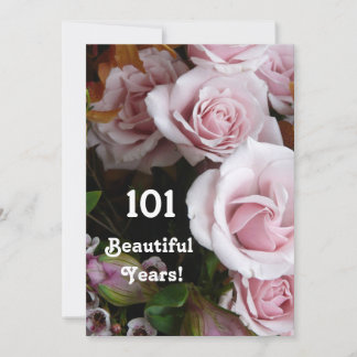 101e verjaardag van de roze Rose Bouquet Kaart