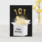 101e vogelballonnen in witte doos kaart (Gele Bloem)