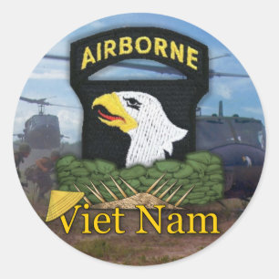 101st ABN airborne division veterans vietnam Ronde Sticker