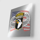 101st Airborne 10.75" Vierkante Klok (Hoek)