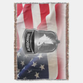 101st Airborne Division Custom Silver Framed Patch Deken (Voorkant Verticaal)