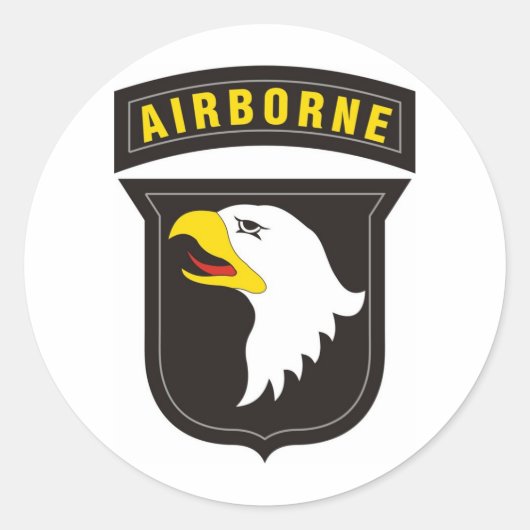 101st Airborne Screaming Eagle Emblem Ronde Sticker (Voorkant)