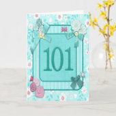 101st carte d'anniversaire avec des fleurs (Fleur jaune)