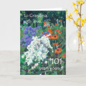 101st Carte d'anniversaire pour la grand-mère - (Fleur jaune)